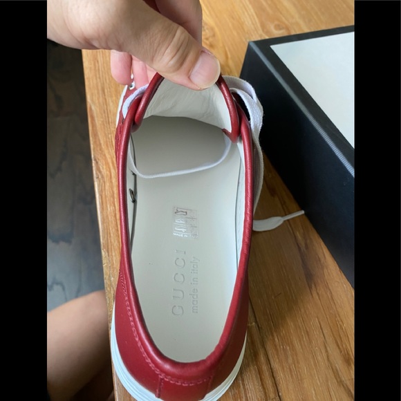 Gucci Red Leather Miro'soft Logo Sneakers - Picture 13 of 16